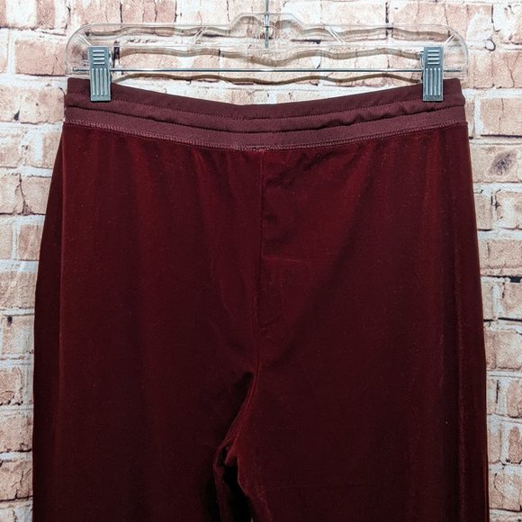 Lauren Ralph Lauren Velvet Drawstring Jogger Burgundy/Wine Super Soft XS - Picture 9 of 14